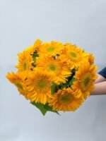 green heart sunflower 5pcs/bundle